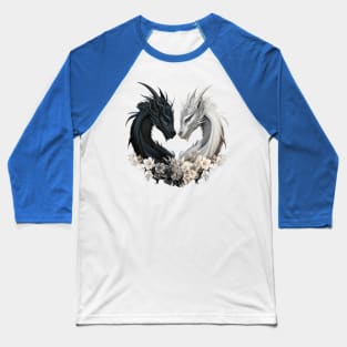 Dragons in Heart Shape Baseball T-Shirt